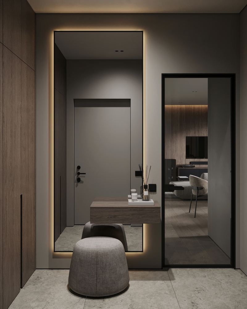 עולם הארונות והקונסולה לכניסת הבית